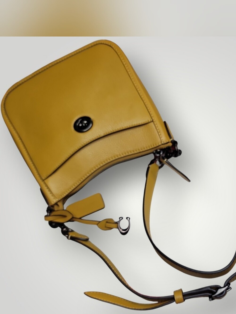 COACH Pebble Leather Chaise Crossbody 19 Bag ~ Style CC390 Flax Color Like New - Picture 12 of 16